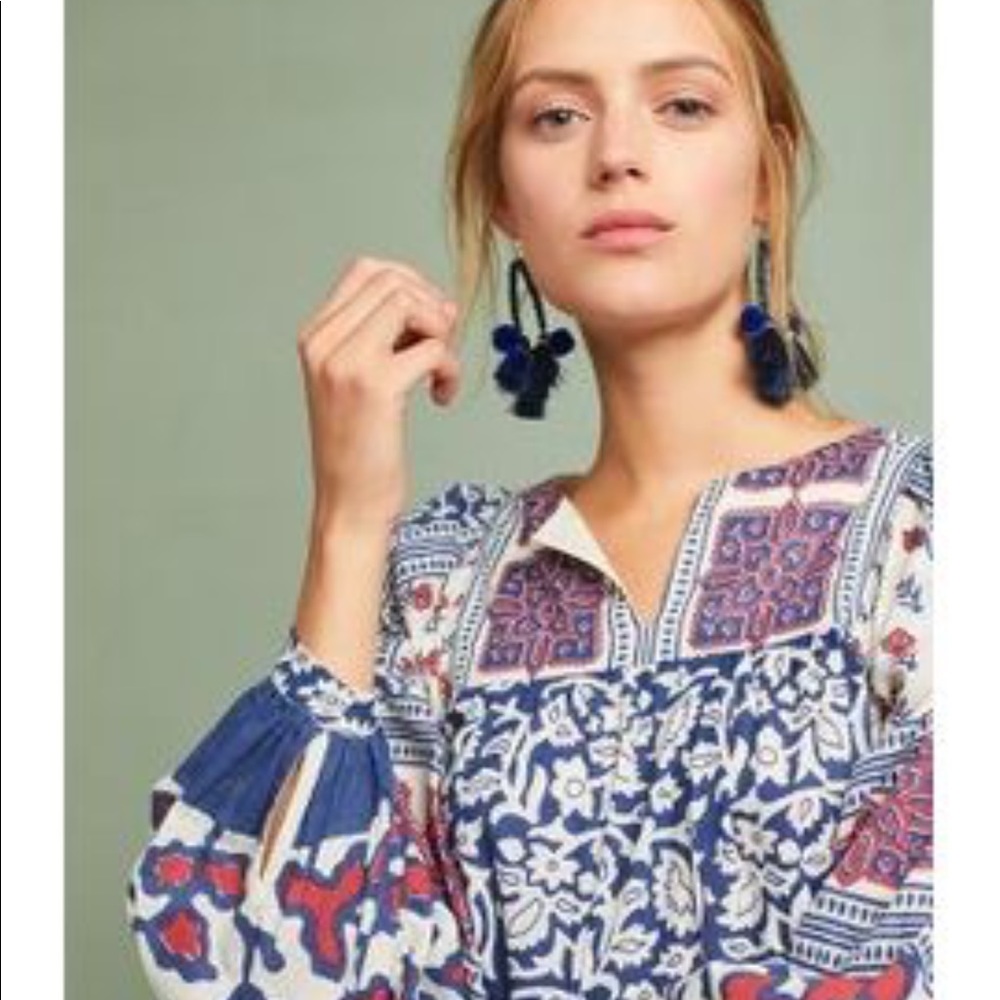 Anthropologie Majorca peasant Top